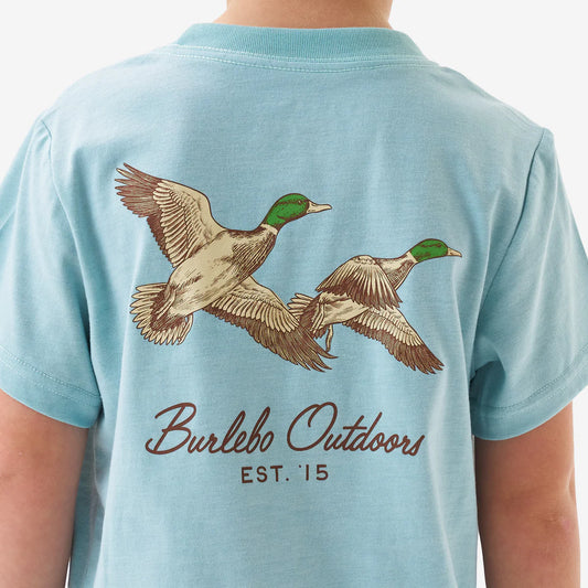Short Sleeve Tee - Flying Mallards - Sky Blue
