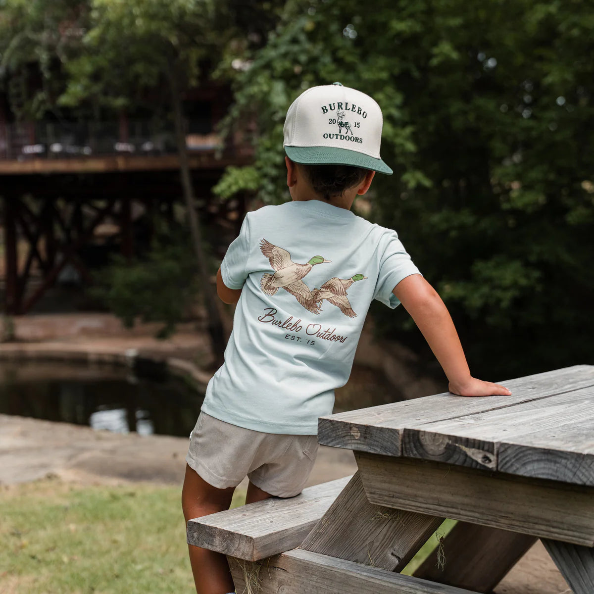 Short Sleeve Tee - Flying Mallards - Sky Blue