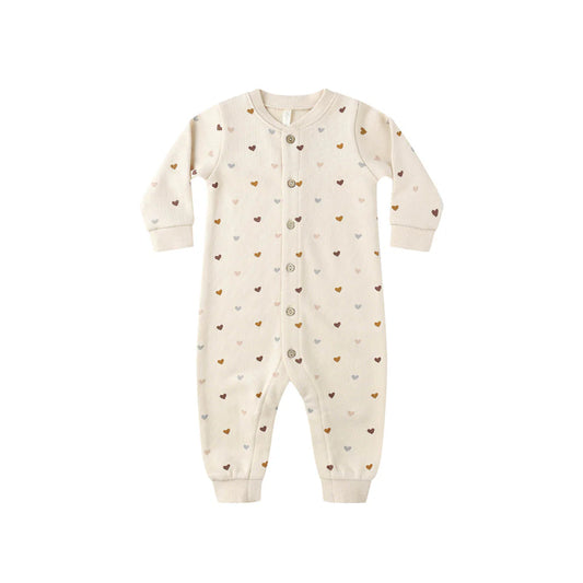 Button Down Jumpsuit Hearts
