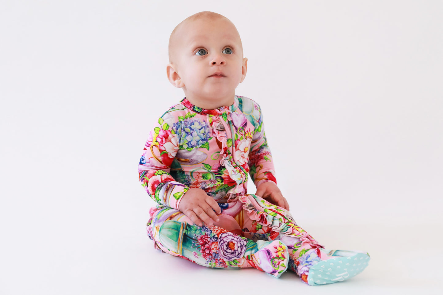 Elizabeth Ruffled Zip Footie
