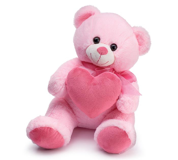 Pink Bear With Dusty Rose Heart