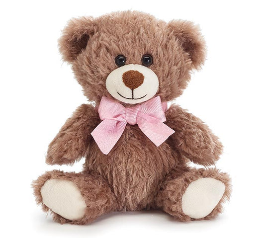 Wavy Fur Bear With Pink Bow