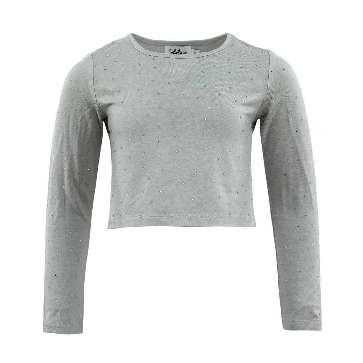Grey Pretty Sparkle Top Long Sleeve