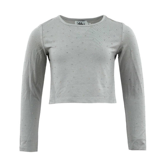 Grey Pretty Sparkle Top Long Sleeve