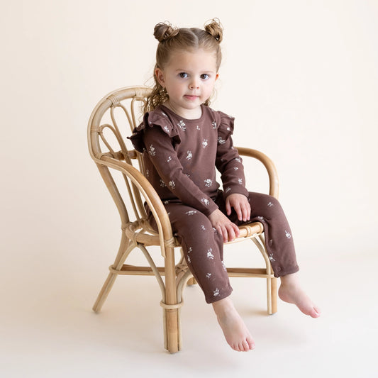 Organic Ruffle Full Sleeve Romper Birch