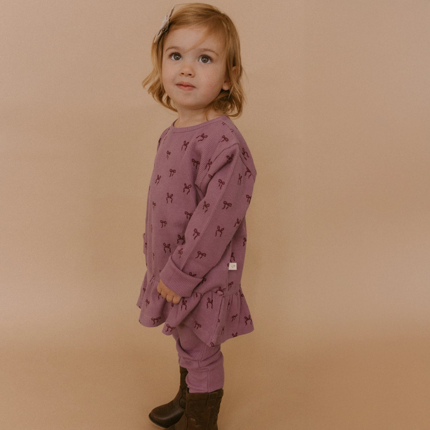 Organic Peplum Top & Legging Set Bows