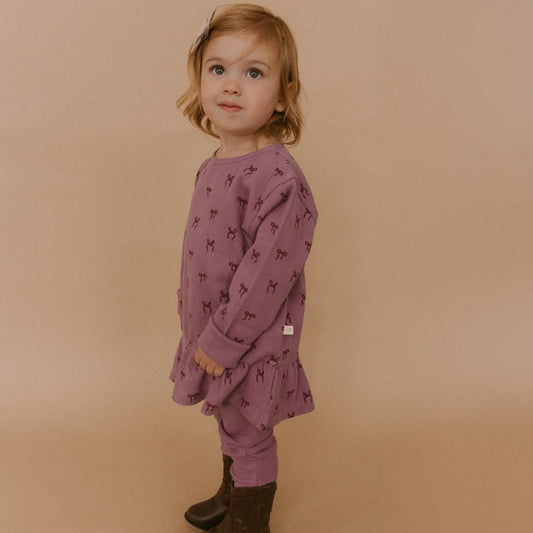 Organic Peplum Top & Legging Set Bows