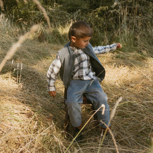 Organic Collared LS Shirt Plaid Checks