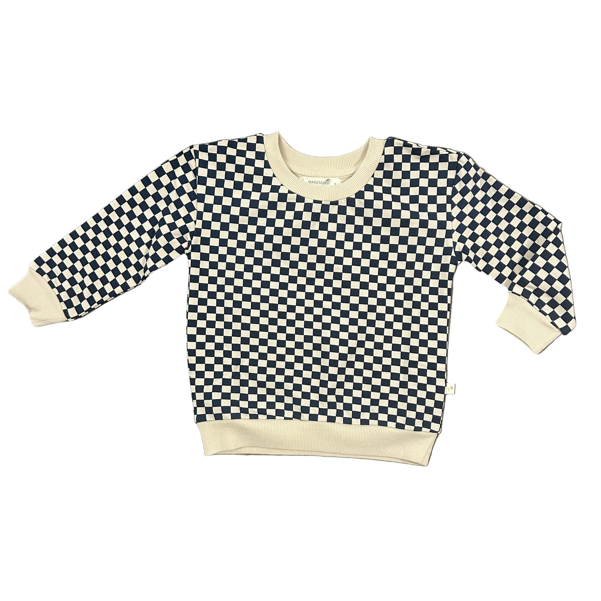 Organic Fleece Sweatshirt- Midnight Check