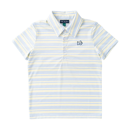 Yellow Pear Windsurfer Stripe Performance Polo