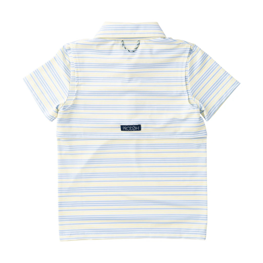 Yellow Pear Windsurfer Stripe Performance Polo