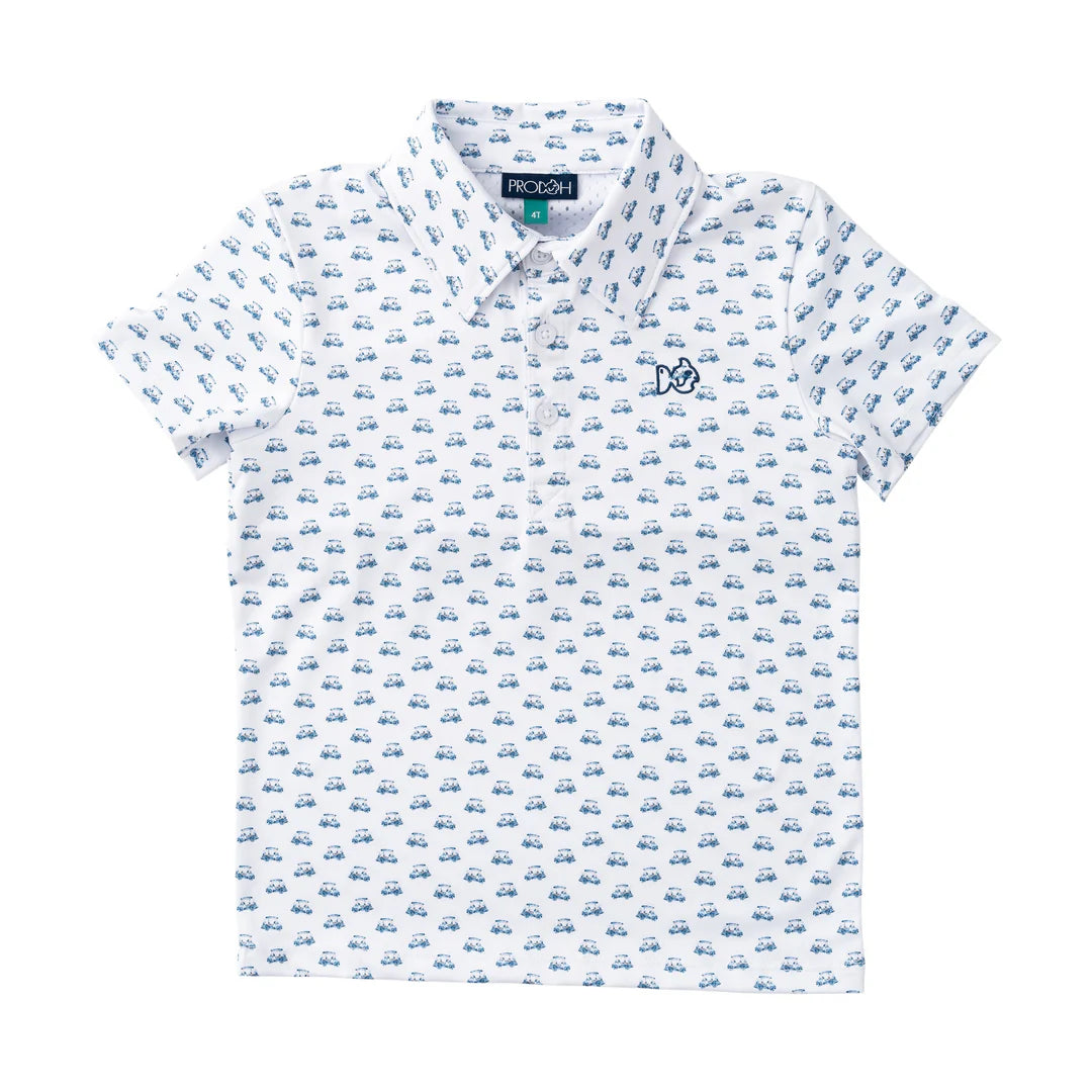 Golf Cart Print Performance Polo