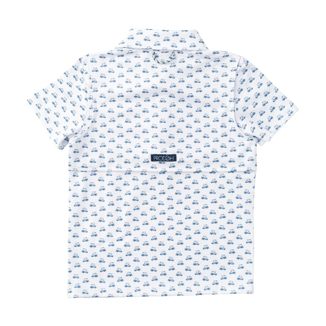 Golf Cart Print Performance Polo