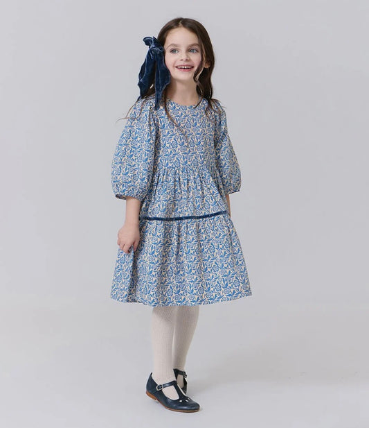 Blue Climbing Floral Maribelle Dress
