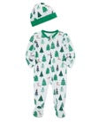 Trees Footie and Hat Set