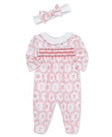 Festive Toile Footie and Headband