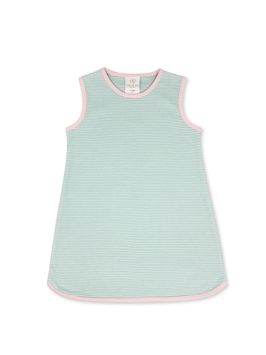 Memphis Aqua Ministripe, Sumter Pink Tinsley Dress