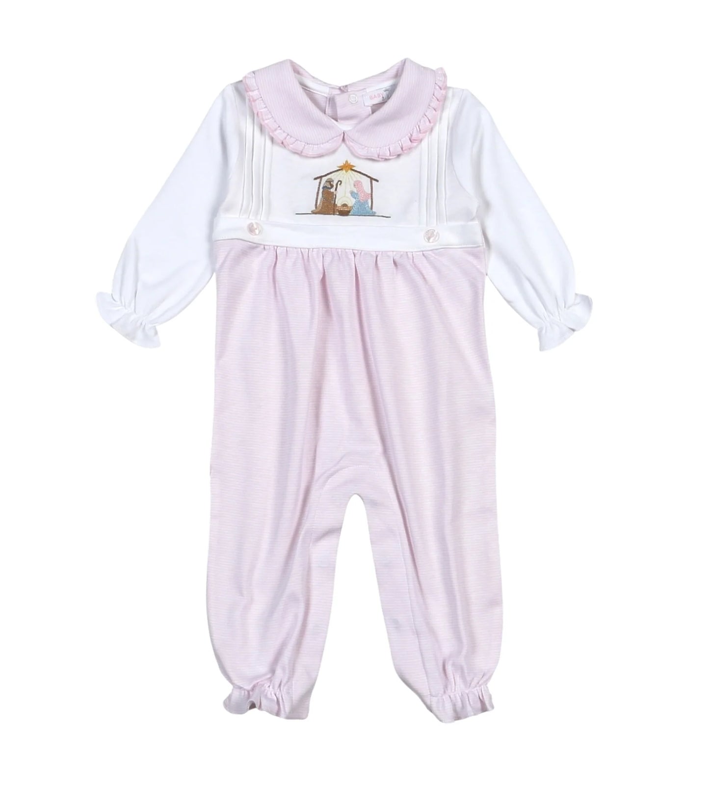 Pink Holy Night Embroidered Romper