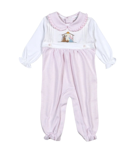Pink Holy Night Embroidered Romper