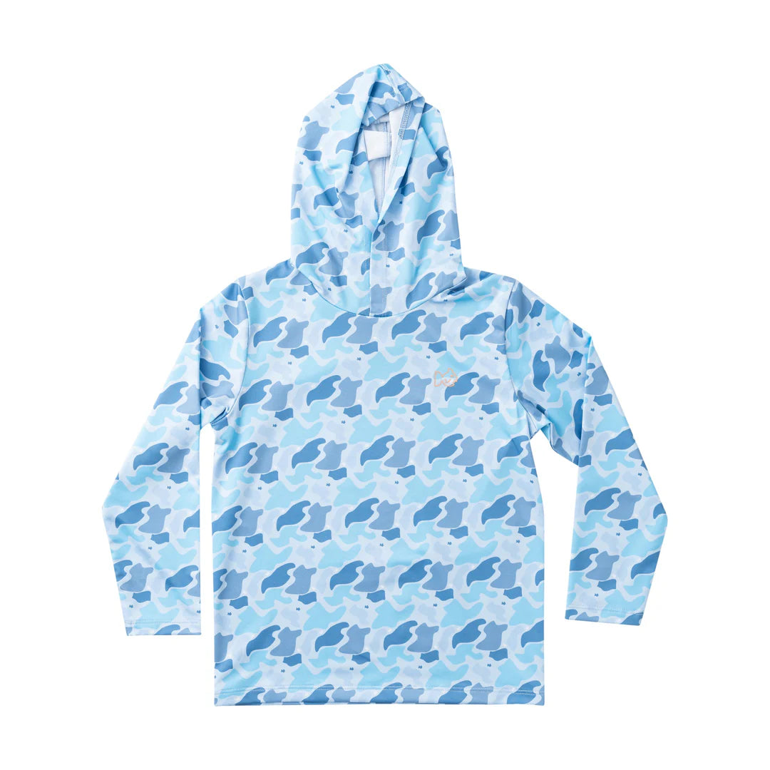 Blue Camo Logo Print Pro Performance Hoodie