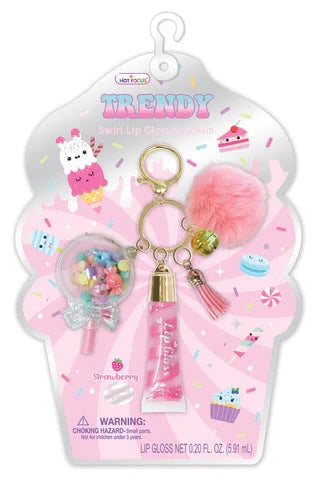 Trendy Swirl Lip Gloss Keychain