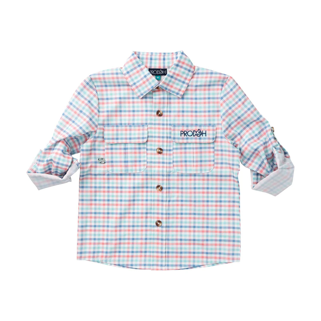 Strawberry Ice Tide Point Plaid Fishing Shirt
