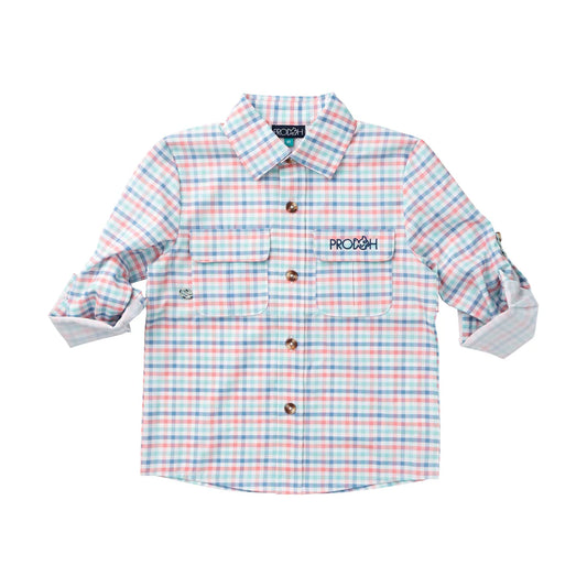 Strawberry Ice Tide Point Plaid Fishing Shirt