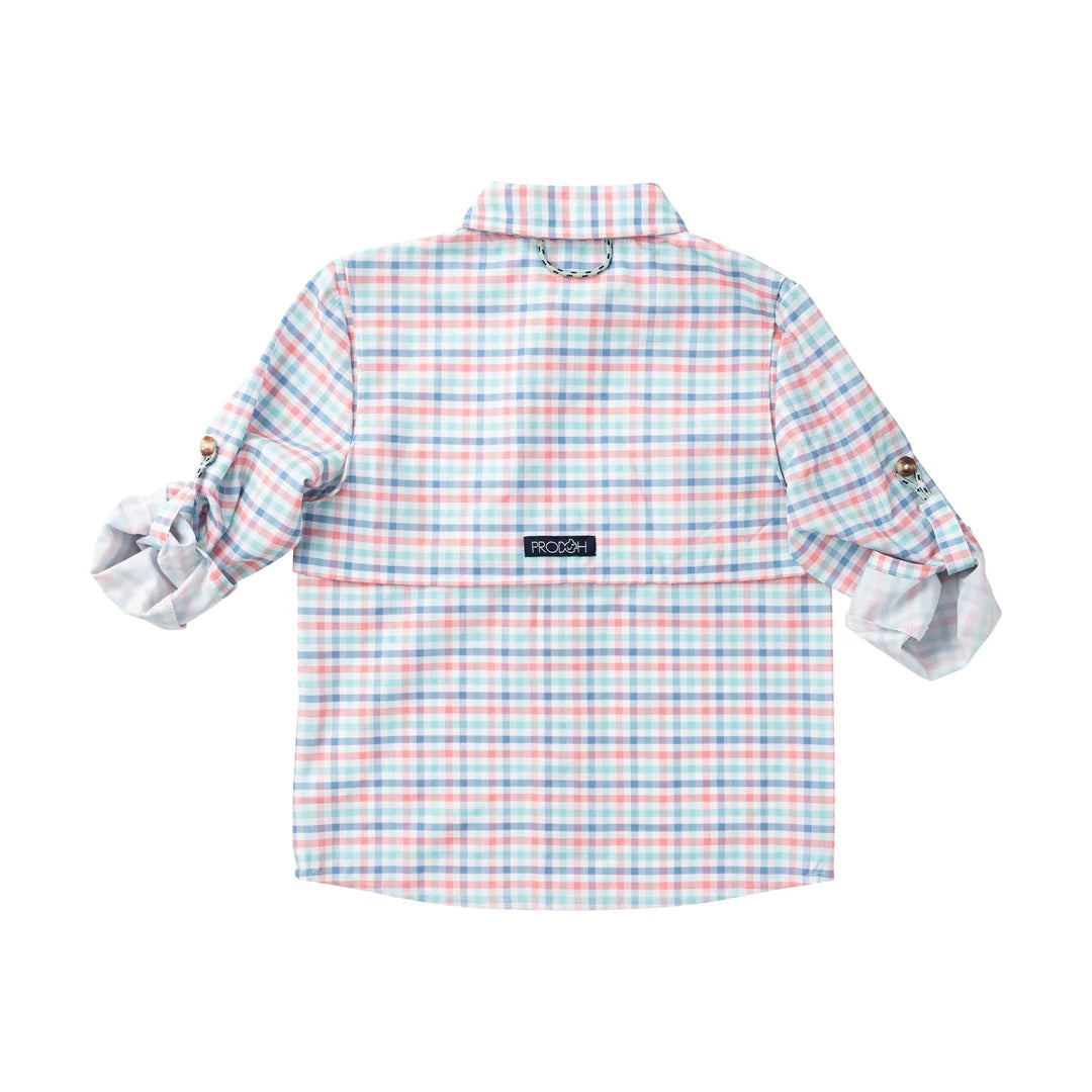 Strawberry Ice Tide Point Plaid Fishing Shirt