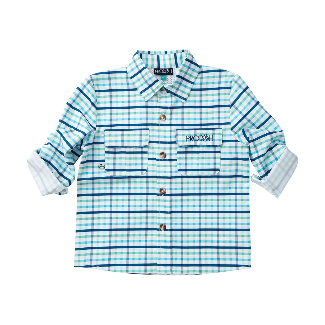 Marine Green Pawleys Island Plaid Fishing Shirt