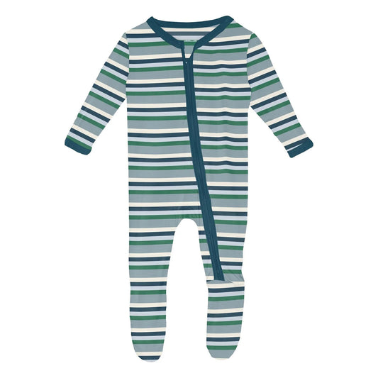 Stormy Sea Stripe Footie