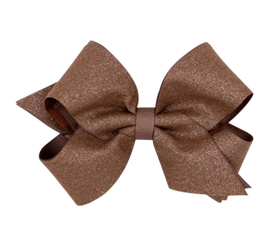 Medium Brown Glitter Bow