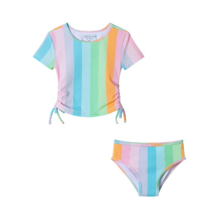 Rainbow Striped Rashguard set