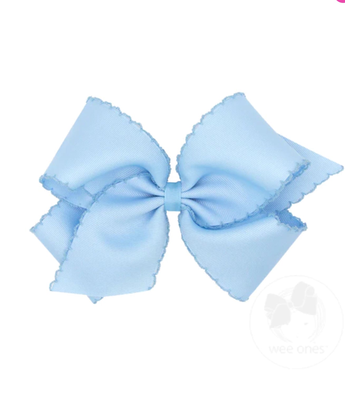 Large Light Blue Trim Bow