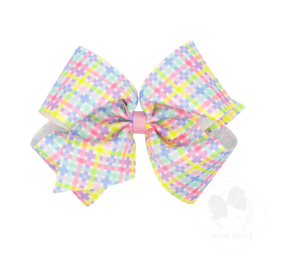 Large Pastel Plaid Bow (PLD)