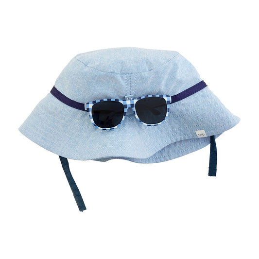 Blue Hat & Sunglasses Set