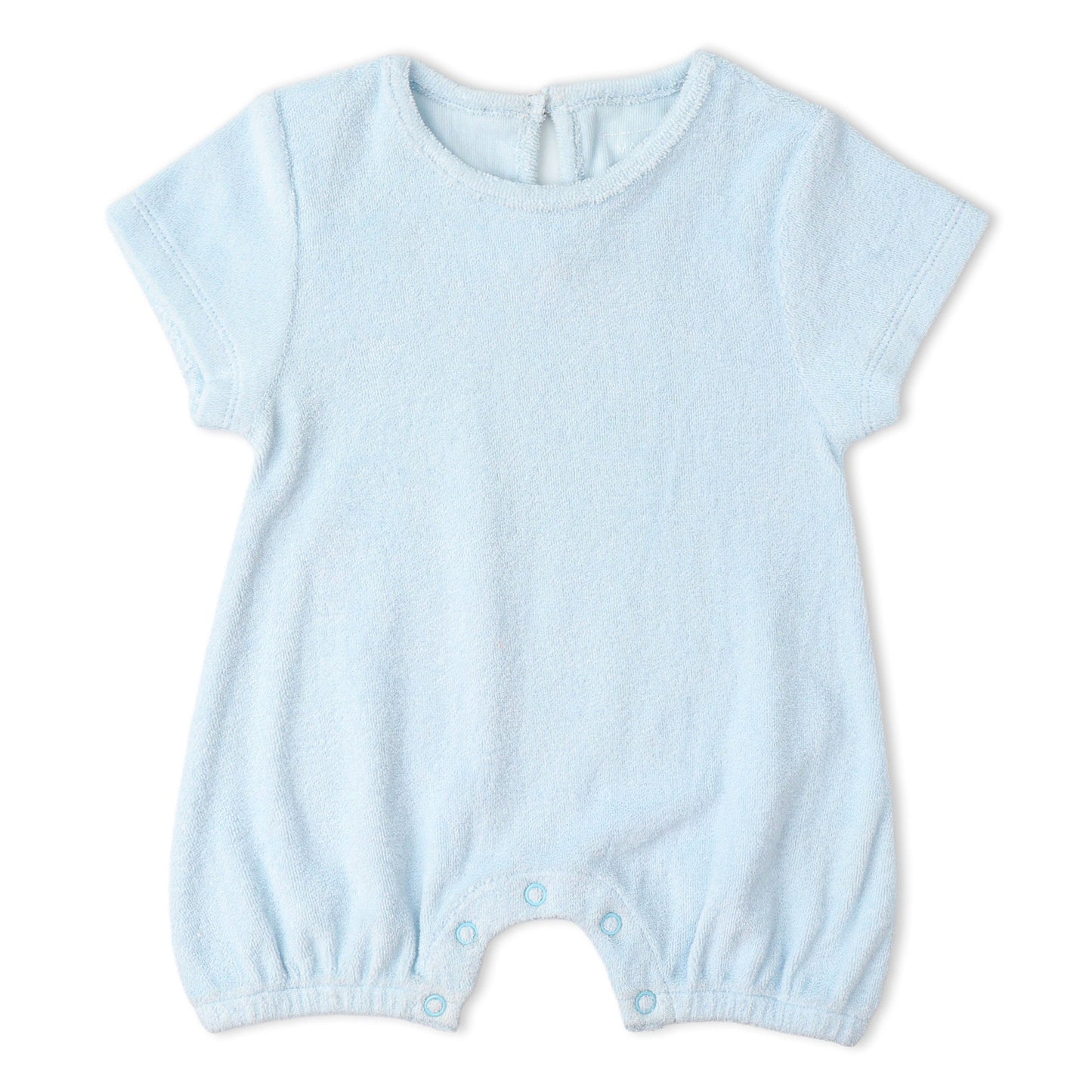 Organic Short Romper - Light Blue