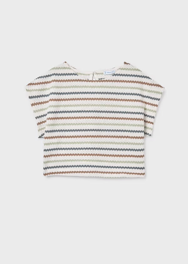 Ivory & Green Stripe Crochet Set