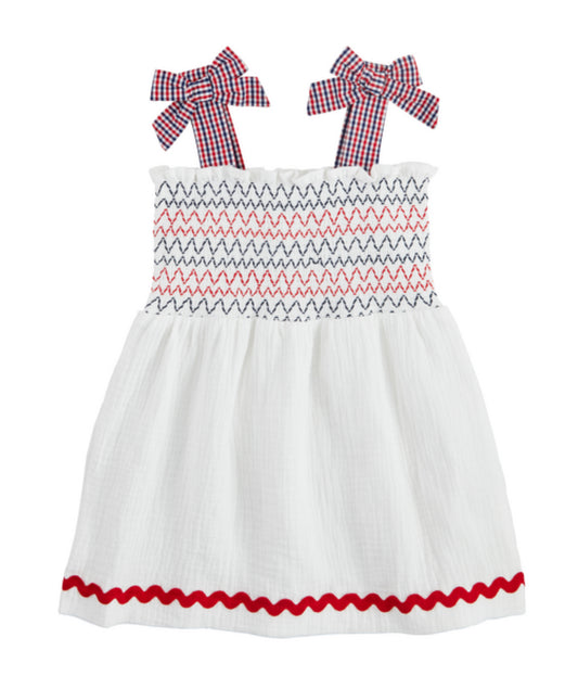 White Smocked Gauze Dress