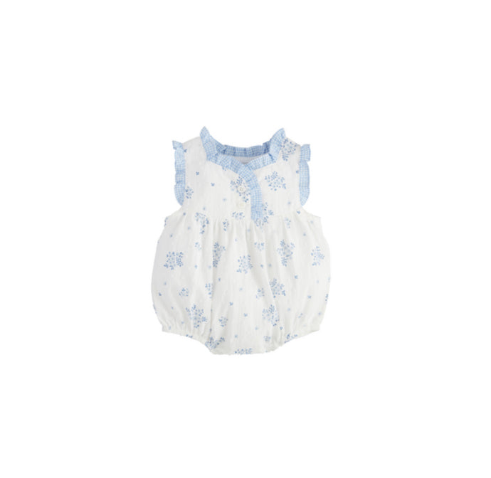 White and Blue Ruffle Baby Bubble