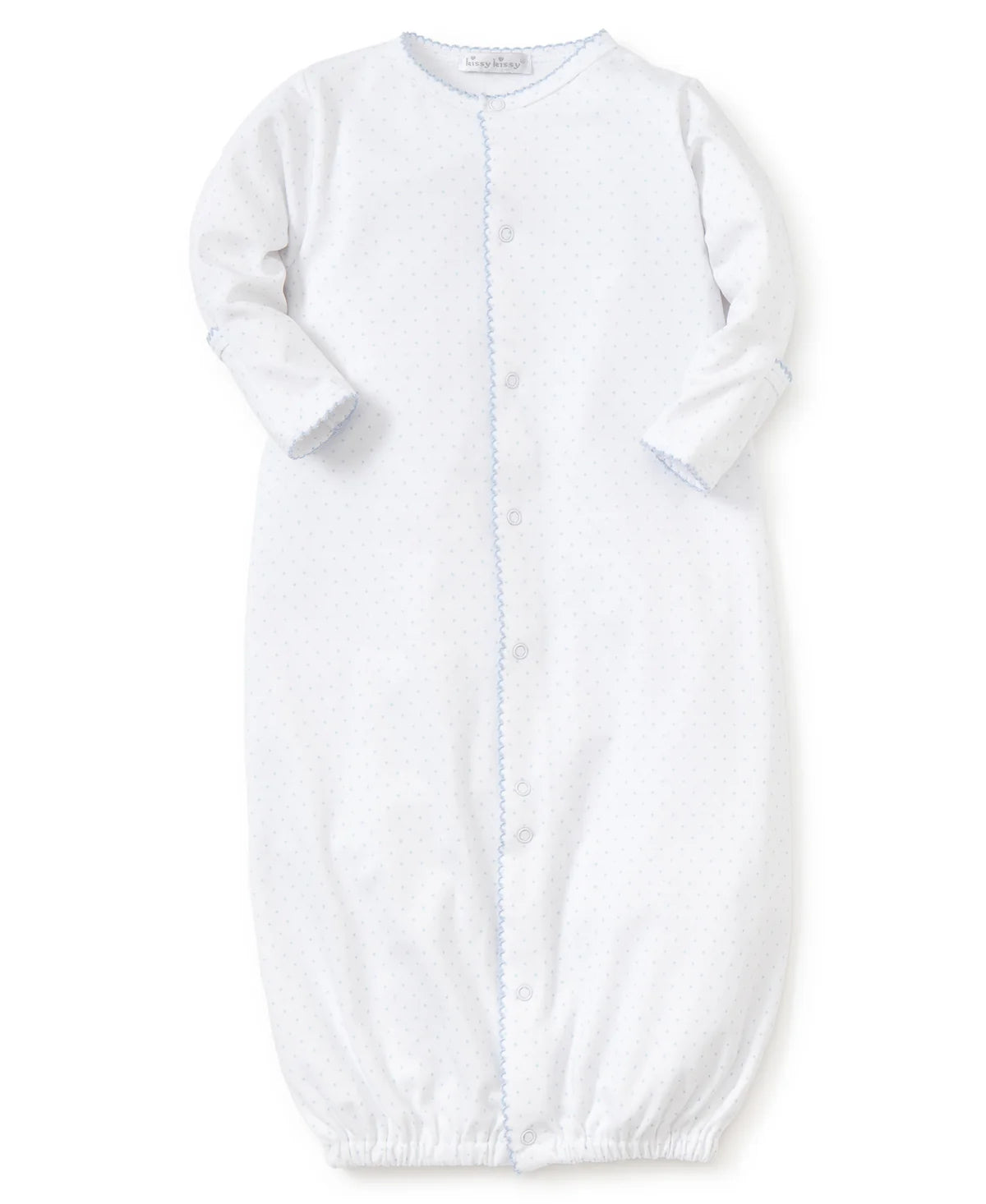 White/Blue New Kissy Dots Print Converter Gown