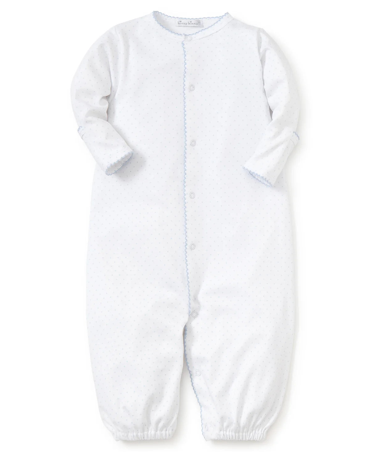 White/Blue New Kissy Dots Print Converter Gown
