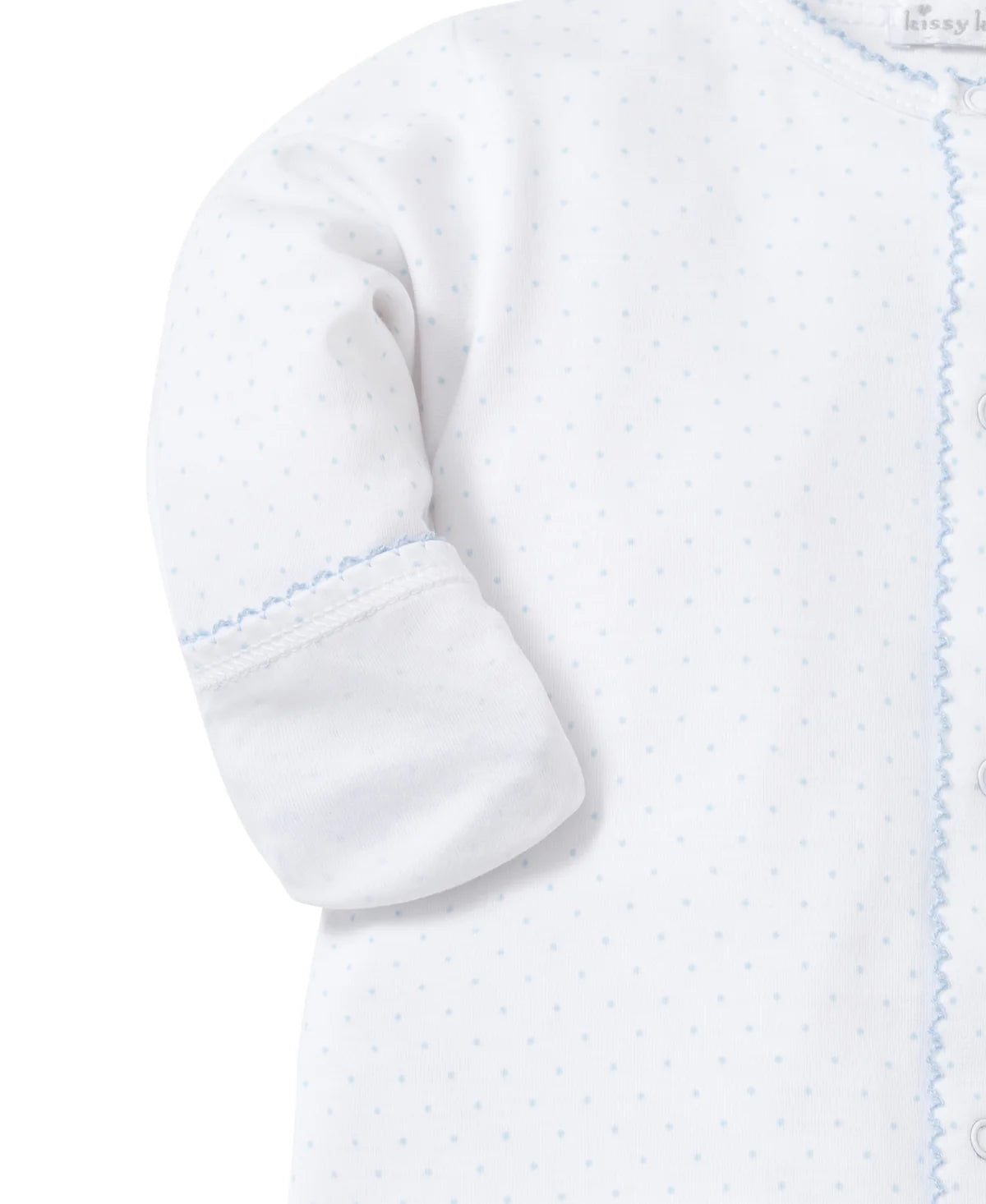 White/Blue New Kissy Dots Print Converter Gown