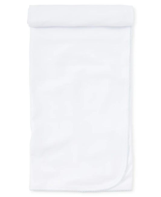 White/Light Blue Kissy Basics Blanket