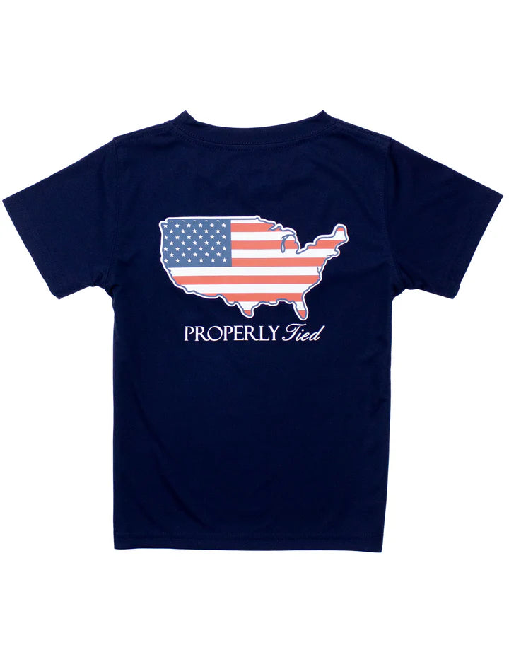 Old Glory River Blue SS Performance Tee