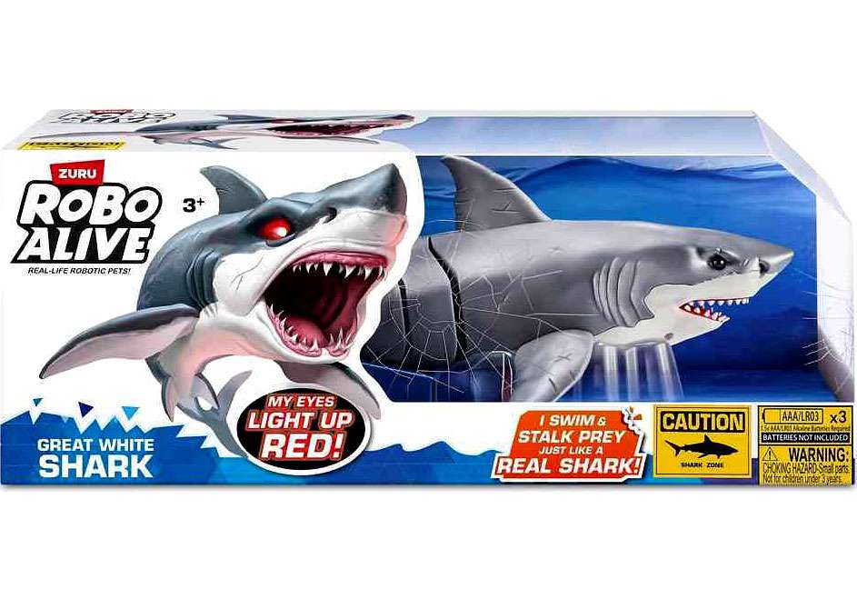 Zuru Robo Alive Great White Shark Robotic Swimming Shark Figure