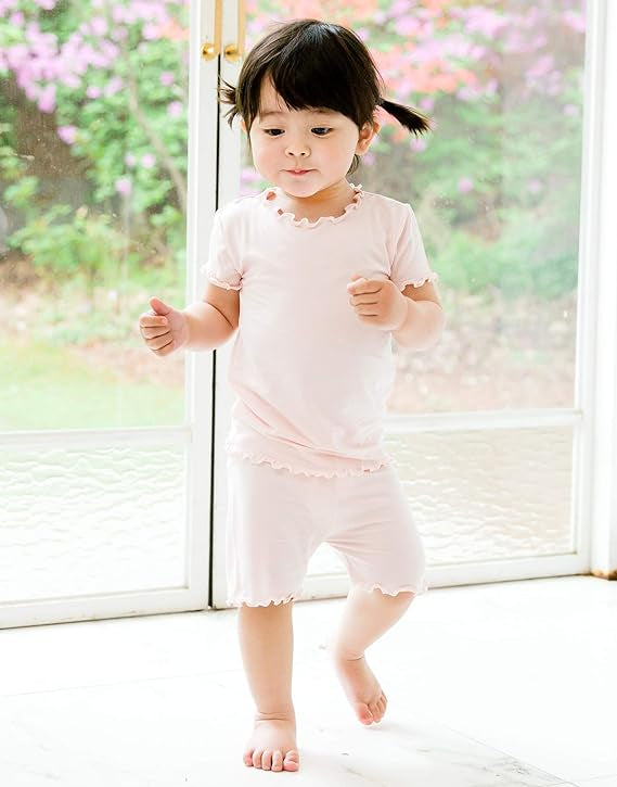 Light Pink Bamboo Short Set