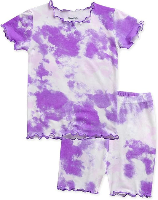 Purple Tie Dye Bamboo Short Set