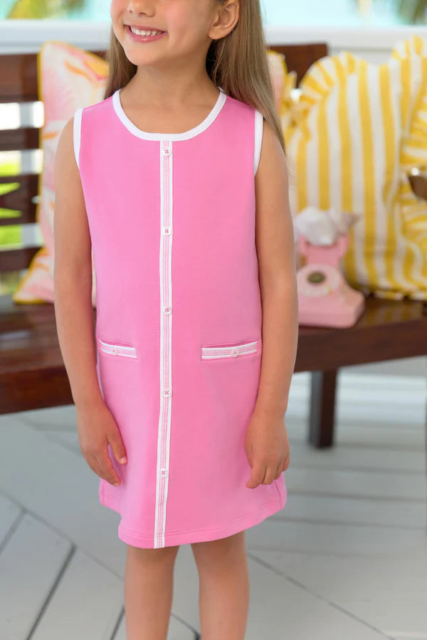 Winter Park Pink with Worth Avenue White Annie Apron Dress