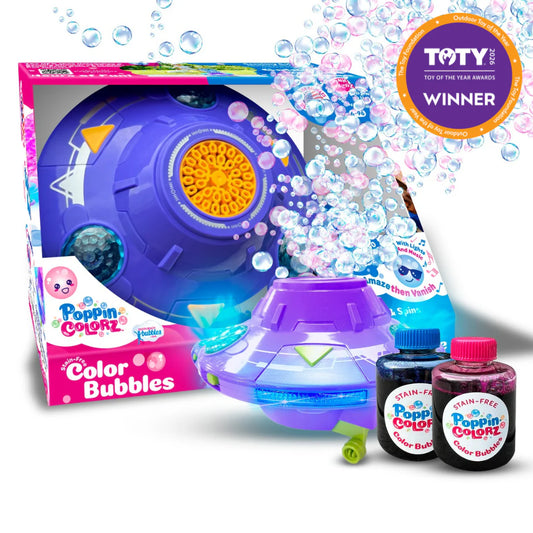 PoppinColorz UFO Galactic Color Bubble Machine
