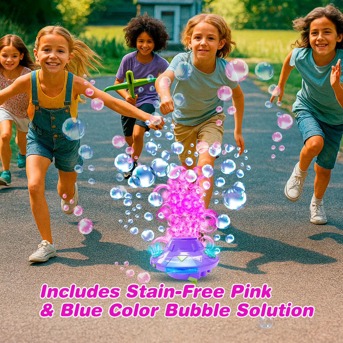 PoppinColorz UFO Galactic Color Bubble Machine